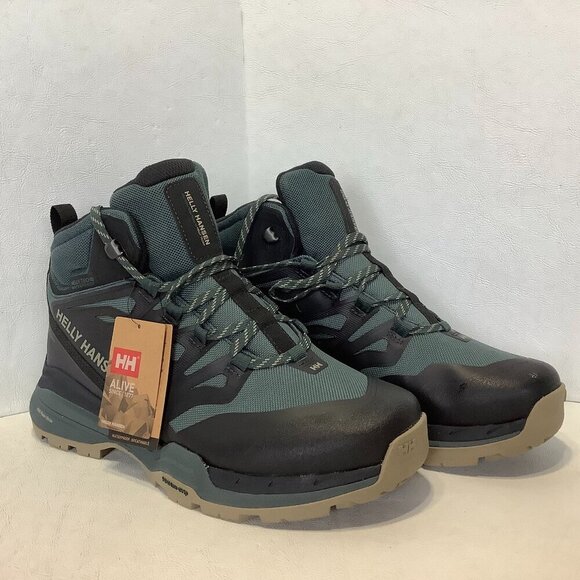NWT Men's Helly Hansen Traverse HT Waterproof Hiking Boots Size 7.5 Green/Gray - Picture 1 of 12